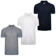 3 / 4 Pack Men’s Plain T-Shirt Short Sleeve Pique Polo Tee Top Multi Set M-2XL