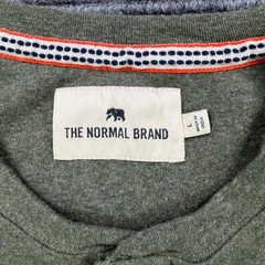 The Normal Brand Mens Large Olive Green Long Sleeve Raglan Henley Shirt Casual