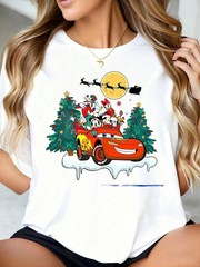 Disney Mickey Mouse And Friends Cars Lightning Mcqueen T-Shirt Unisex 3