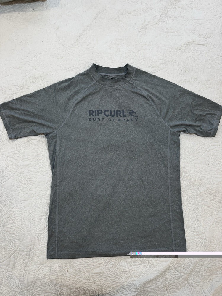 Rip Curl Men’s Large Gray Surf Ocean Beach Relaxed Fit Rashguard UPF 50+