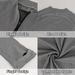 Men’s 1/4 Zip Long Sleeve Shirt Quick Dry Running Tops Athletic Quarter T-Shirt