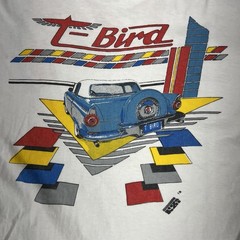 Vintage Men’s Medium Ford T-bird Thunder Long Sleeve Car Tee Shirt 80s 90s