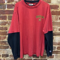 Russell Maryland Terrapins Testudo Double-Sided Embroidered Tee XL Red Black
