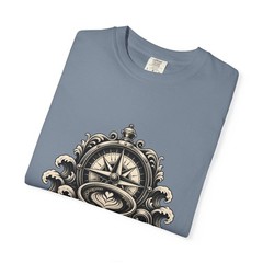 Monochrome Nautical Espresso Compass T-Shirt Graphic