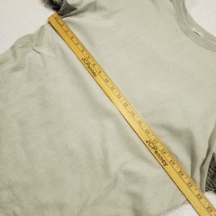 XLIM Shirt Men Size 2 Medium Khaki Gray Episode .5 Distressed Panel Cotton Linen