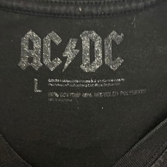 AC/DC Back In Black T Shirt Large Black Band Rock Music Tee Graphic