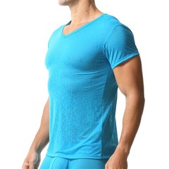 Men’s Ultra-thin Short Sleeve T-shirts V-neck Slim Fit Undershirts Basic Tops XL