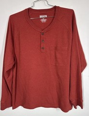 Duluth Trading Co Burly Thermal Shirt Standard Fit Untucked Length Mens 3XL Rust