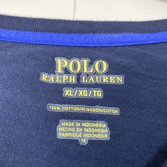 Polo Ralph Lauren Mens V Neck T Shirt XL XG TG Navy Blue Red Embroidered Pony