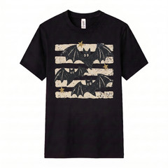 Vintage Bat Halloween T Shirt Retro Spooky Season Boho Witchy Goth Fall Tee