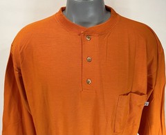 Tyndale FR Mens XL Henley Shirt Orange Flame Resistant Vintage Made in USA