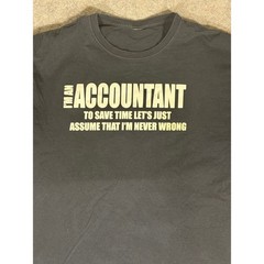 Mens Funny Accountant T Shirt To Save Time Assume Im Never Wrong Graphic Tee