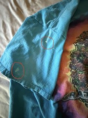 Grateful Dead Liquid Blue Bertha Skeleton Roses Teal Tie Dye Tee 3XL Flaw