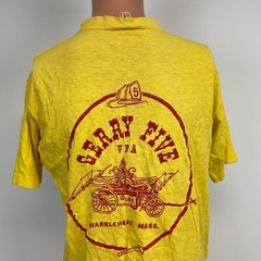 Gerry Five Veterans Fireman Assoc Marblehead MA T Shirt Vtg 70s Ched Made USA XL