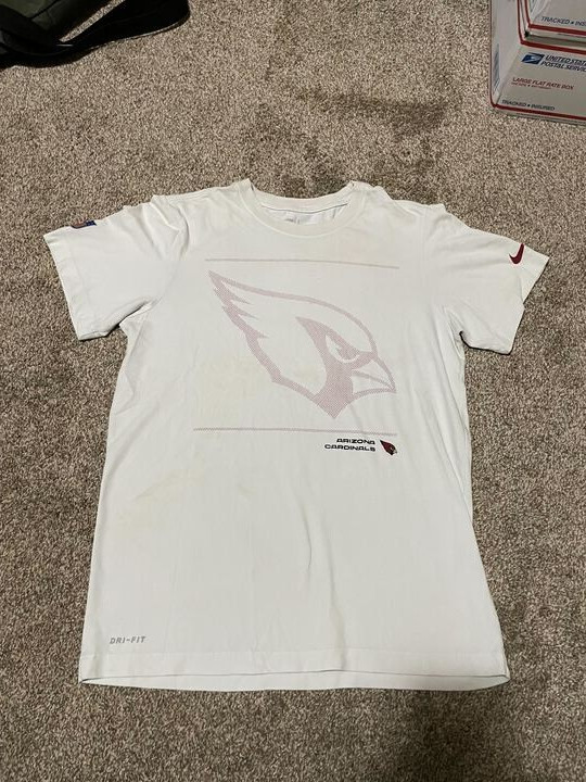 Nike Arizona Cardinals NFL Dri-FIT On-Field Apparel White Graphic T-Shirt Mens S