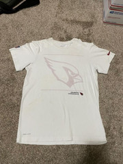 Nike Arizona Cardinals NFL Dri-FIT On-Field Apparel White Graphic T-Shirt Mens S