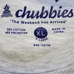 Chubbies T-Shirt Men’s XL Friday At Five Non Pocket Graphic Gray New Shirt Tags