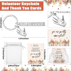 Ecation Volunteer Appreciation Gifts Volunteer Keychain Thank You Cards with