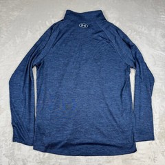 Under Armour Mens L 1/4 Zip Blue Pullover Performance Loose Heatgear Golf