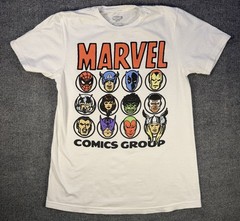Marvel Comics Group Superhero T Shirt Mens Small White Graphic Avengers Tee