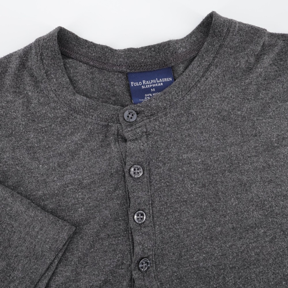 Polo Ralph Lauren Modal Blend Henley Sleep Shirt Charcoal Grey Mens Size M