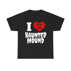 I Love Haunted Mound Tee Shirt Sematary T-Shirt, 2 Side Black Short Sleeve