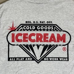 Icecream T Shirt Mens M Ivory Cold Goods Graphic Print Crew Neck Regular Fit