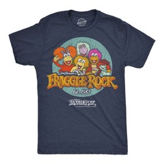 Mens Funny T Shirts Fraggle Rock Logo Retro Jim Henson Tee For Men