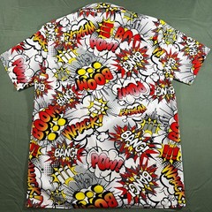Oh Snap Drill Clothing Comic Pop Art Shirt Mens M Stretch Button Up Bang Pow