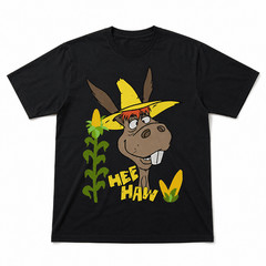 Funny Hee Haw Donkey Graphic T-Shirt Vintage Farm Animal Humor Casual Tee