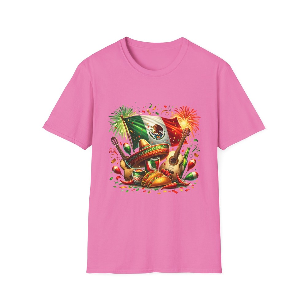 Mexican Fiesta T-Shirt, Colorful Tequila and Guitar Shirt, Perfect for 5 de Mayo