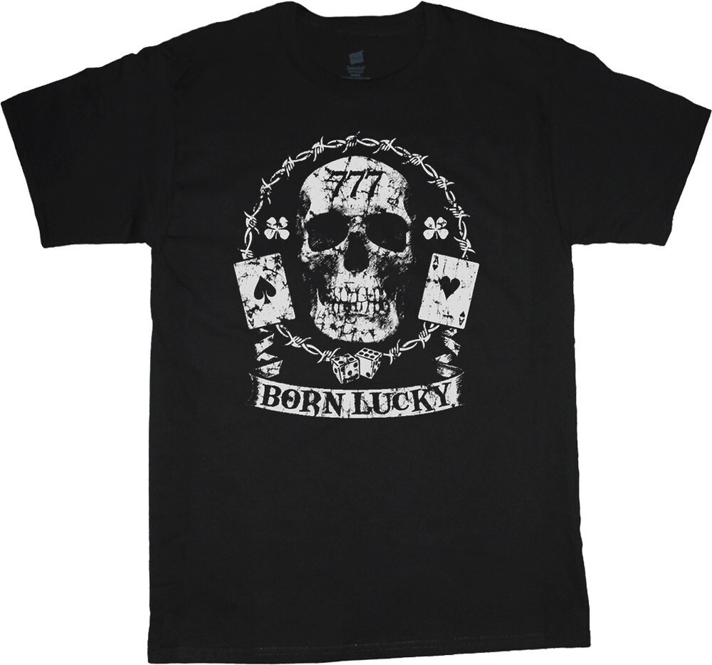 SALE! – Mens 5XLT – Big and Tall T-shirt Born Lucky Mens Tall Graphic Tee Shirts