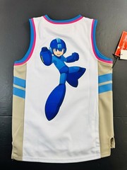 Mega Man Youth Headgear Classics Premium Embroidered Basketball Jersey Small NEW