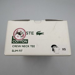 Lacoste Men’s Cotton Slim Fit Crew Neck T-Shirts (3 Pack) White Gray & Black XS