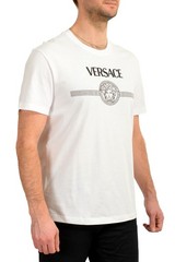 Versace Men’s White Short Sleeve White Medusa Logo Print T-Shirt US 2XL IT 56