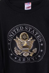 Army Shirt Mens XL Black Gold Casual Graphic USA Logo Cotton Outdoor Bayside Men