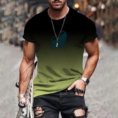 Trendy and fashionable new men’s T-shirt 3D printed gradient printed top summer