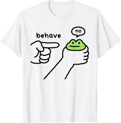 Dishonest Frog Funny Frog Meme Behave No Cartoon Design T-Shirt unisex T-Shirt