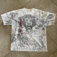 Vintage Miami Ink Shirt Mens XL Tattoo Japanese Dragon & Tiger