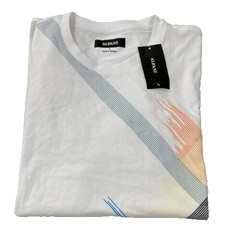 Alfani Mens Stripe Graphic T Shirt Color Bright White Size XXL