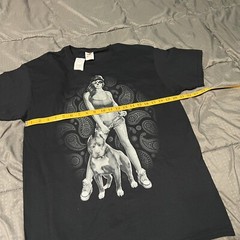 Fruit Of The Loom Tshirt Shirt Dog Tatted Woman Sugar Skull Make Up New Large