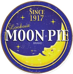 Moon Pie T-shirt. Gray,Khaki,White,Yellow. S -3-XL Free Ship to USA 100% Cotton