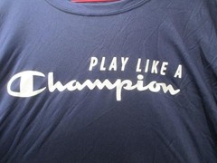Navy Blue Play like a Champion Double Dry Short Sleeve T-Shirt- 2XL