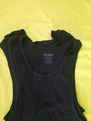 Gildan Men’s Size Large Tank Multipack 6 Pack All Black No Packaging NEW