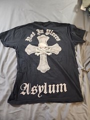 Vintage Asylum Rot In Pieces Shirt Mens XL Skull Cross Y2K Grunge Goth Biker