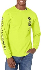 Lifted Research Group LRG Mens Strong Branches L/S Safety Green Shirt NWT Small