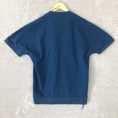 ADIDAS T Shirt Mens M Navy Side Zip Crew Neck Thick Sleeve Logo Sample RARE