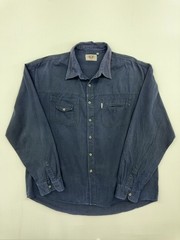 Monar Boys Blue Denim Button-Up Wings Shirt XXL Pocket Patch