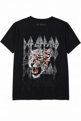 Def Leppard Leopard Graphic Band T-Shirt Black 2021 Licensed Rock Tee L