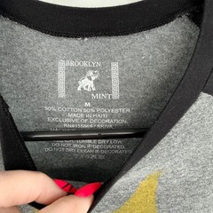 Brooklyn Mint Notorious BIG Graphic Baseball Tee Shirt Medium Gray Black